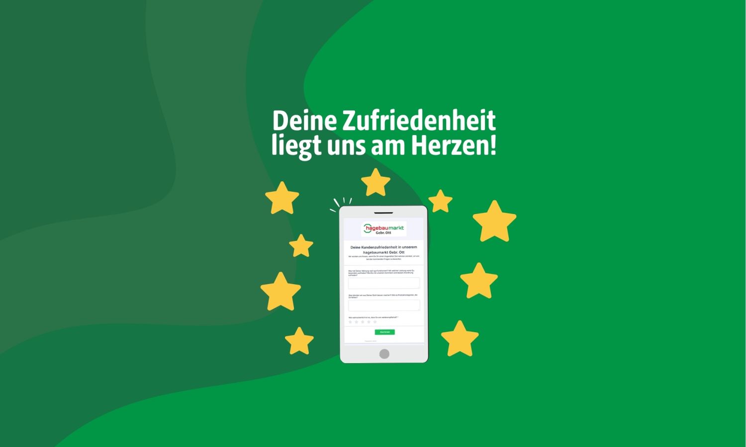 Handy mit Sternen als Symbol für Bewertung